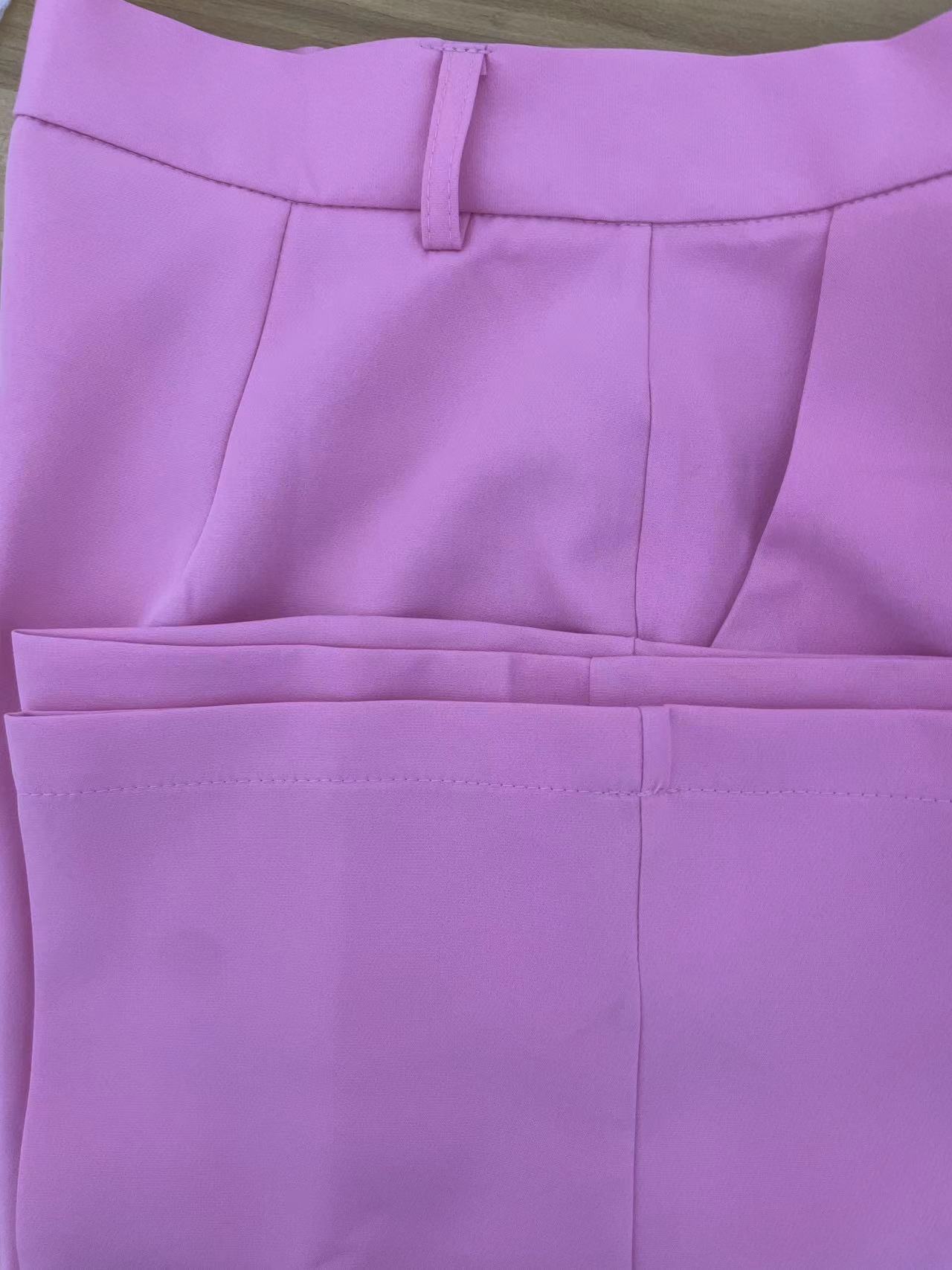 High waisted straight wide leg casual trousers_mkmklike.com