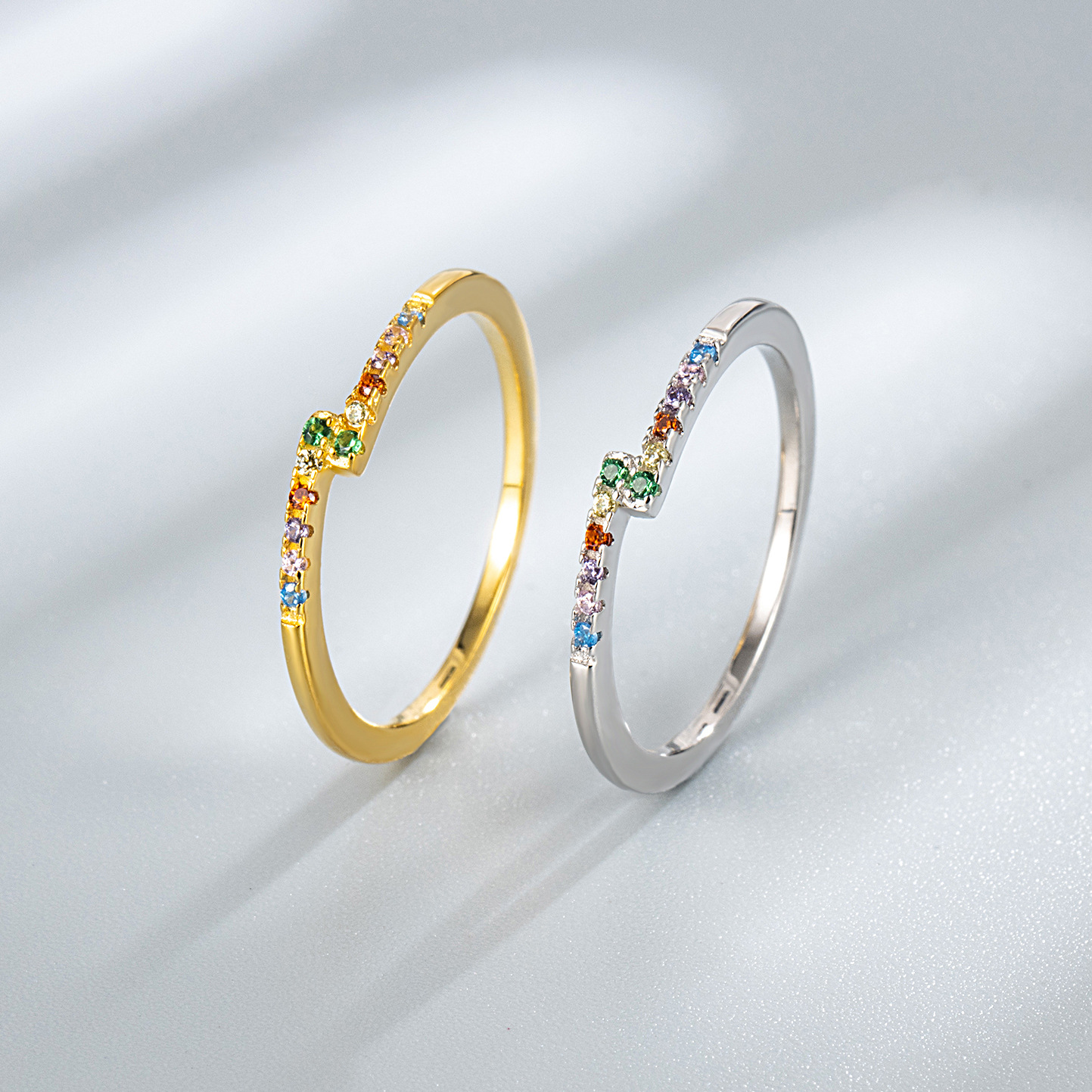 Holiday, Daily Occasion 925 Sterling Silver Material 925 Sterling Silver Zircon Geometric Rings 925 Sterling Silver Rings