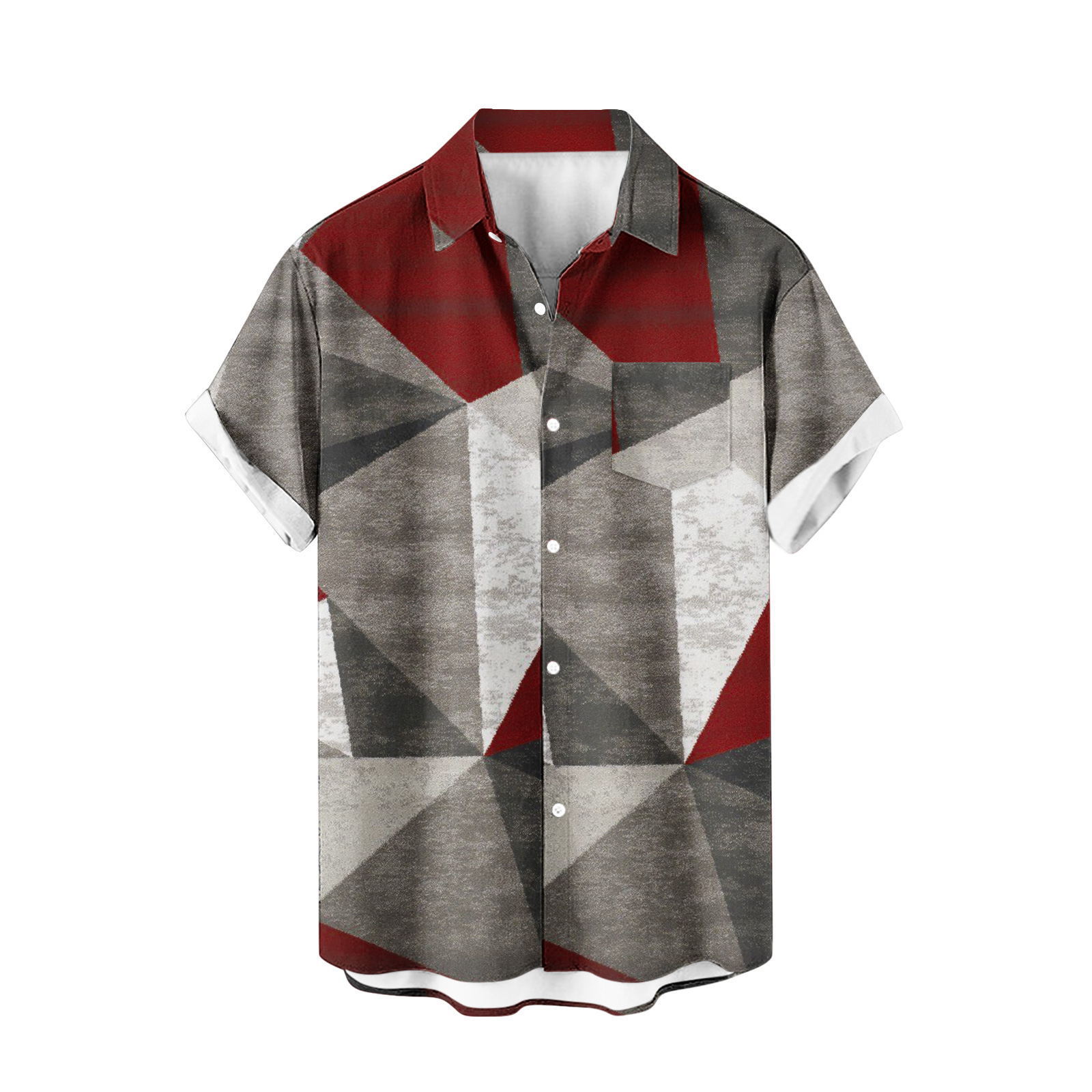 Venta caliente para hombres nueva camisa de manga corta 3D impresión digital moda casual Hawaii playa solapa para hombres
