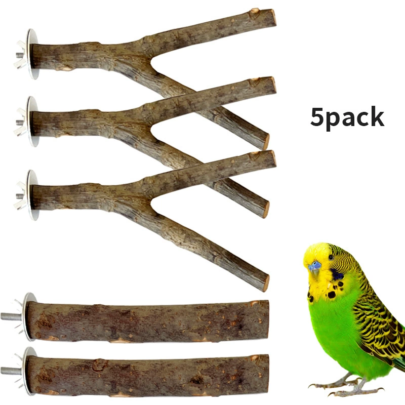 Деревянная подставка для игрушек в виде птичьей ветки, подставка для попугая, стойка для попугая, шлифовальная палочка для когтей, деревянный набор