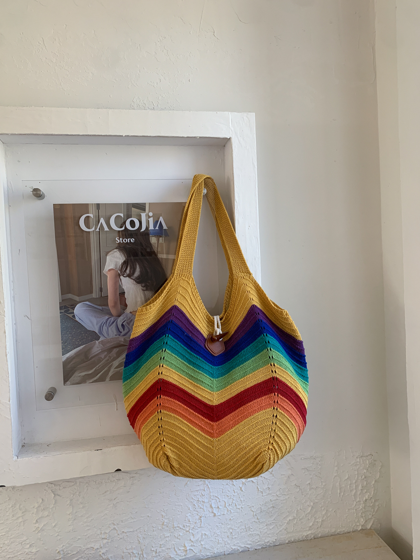 Beach Vacation Style Knitted Bag For Women, Fashionable Versatile Simple Shoulder Bag, Lazy Style Woven Tote Bag - Thumbnail 7