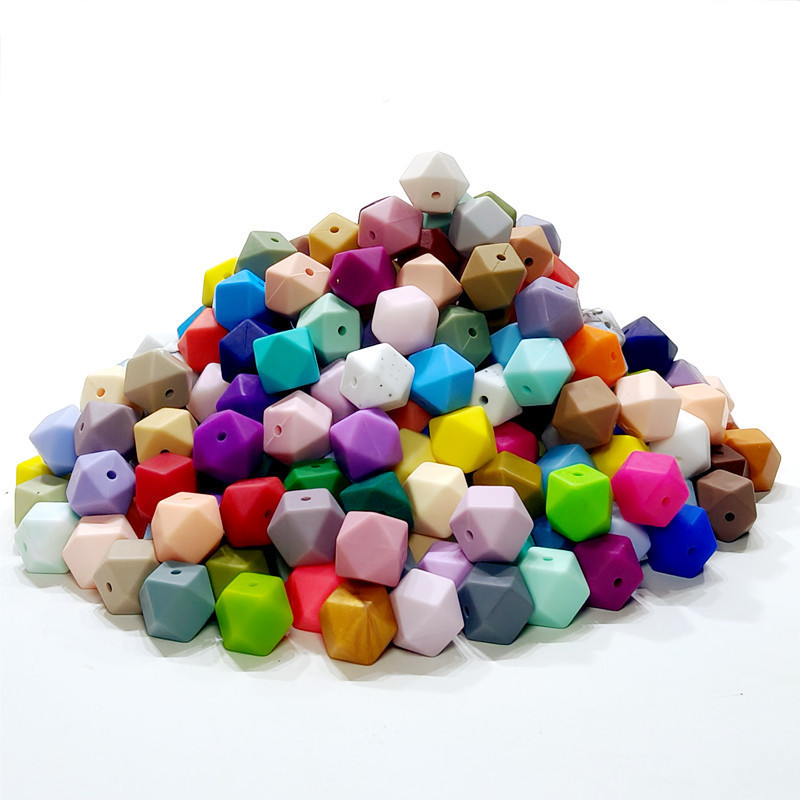 14-17mm Octagonal Children Beaded Handmade DIY Material Beaded Necklace Jewelry Nipple Chain Beaded Jewelry Toy