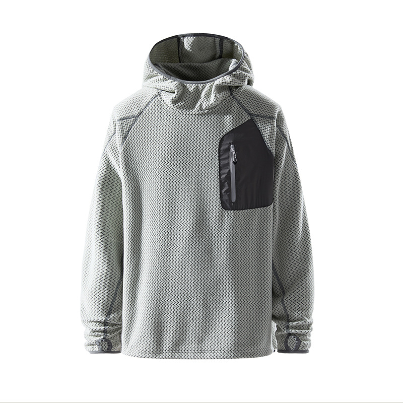 Foreign Trade Wholesale Outdoor Bata Wave Half-Zip Crew Neck Sweatshirt for Men and Women, Warm Fleece Long-Sleeve T-Shirt