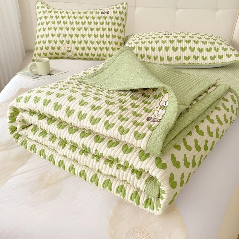 A类母婴级泡泡棉夹棉床盖三件套榻榻米床单床罩单件加厚炕盖床垫