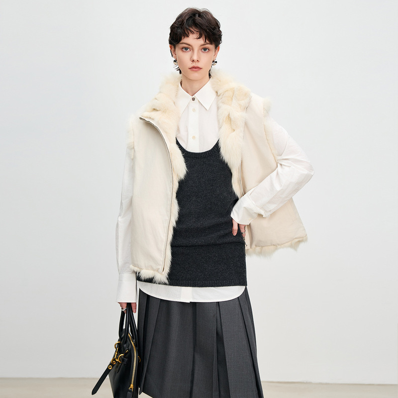 Winter Cold Protection Artifact Imported from Finland Fox Fur Genuine Fur Vest Women's Autumn Young Style Double-Sided New Style