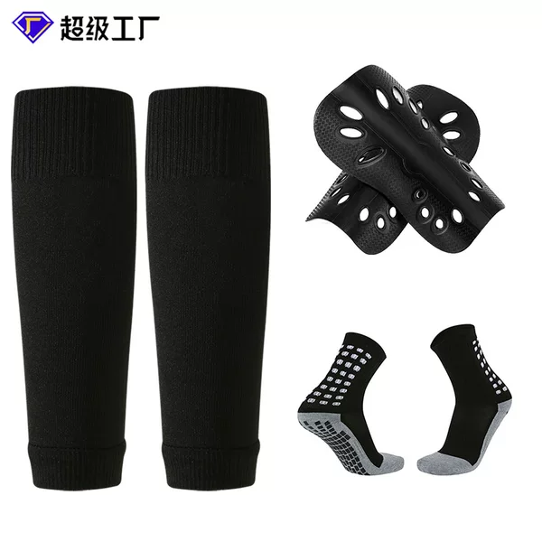 Cross-border Football Leg Guard Middle Tube Football Socks Knitted Socks Three-piece Set suit Children's Sports Shin Guard