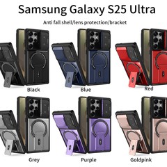 跨境适用三星S25Ultra手机壳折叠支架磁吸GalaxyS24防摔保护套A55
