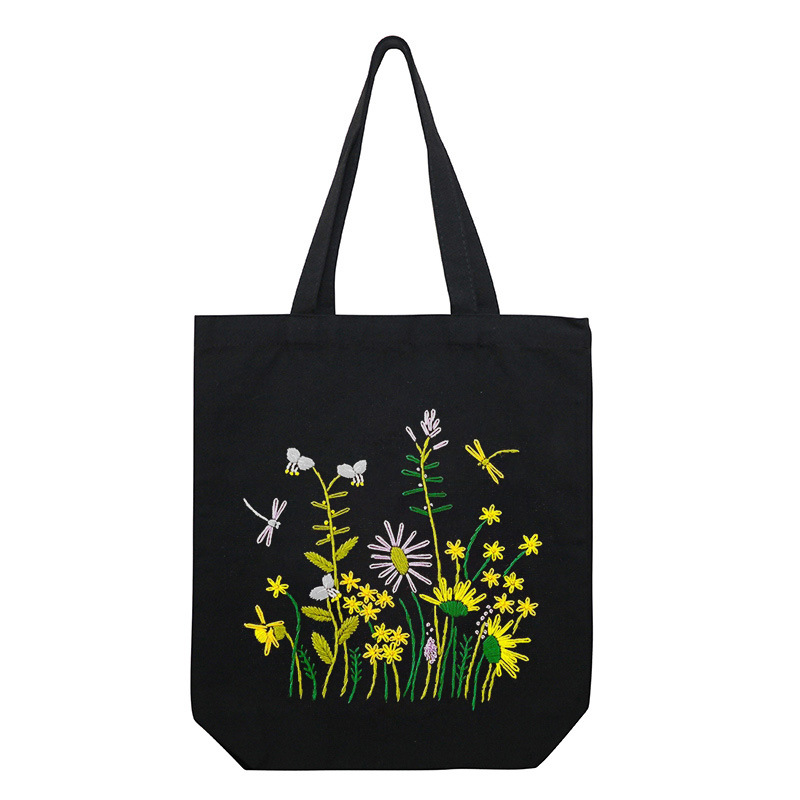Bolsa de lona pequeña-jardín de verano-negro (no terminado)