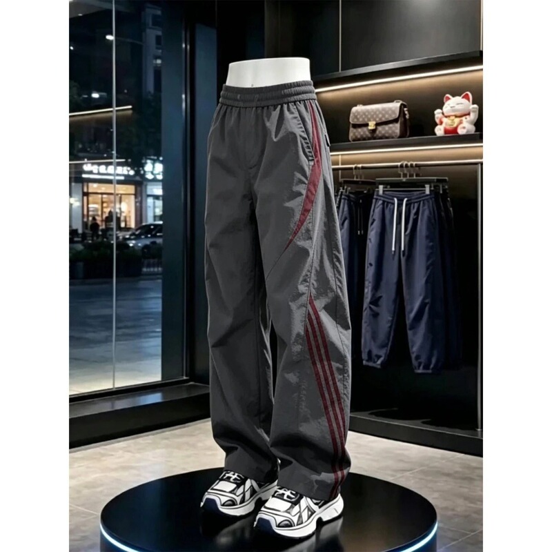 Light luxury, genuine product: dark gray striped quick-drying outdoor pants for men, lightweight and breathable, suitable for hiking, mountaineering, and casual wear Light luxury, genuine product: dark gray striped quick-drying outdoor pants for men, lightweight and breathable, suitable for hiking, mountaineering, and casual wear