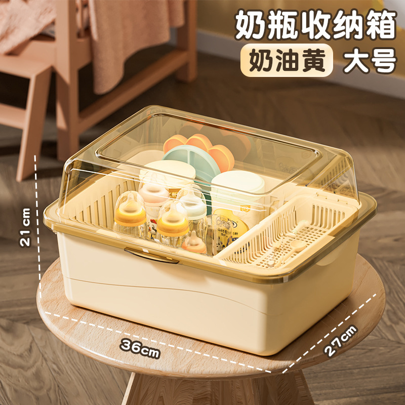 奶瓶收纳箱防尘沥水架带盖婴儿用品新生儿宝宝辅食餐具玩具收视泡|undefined