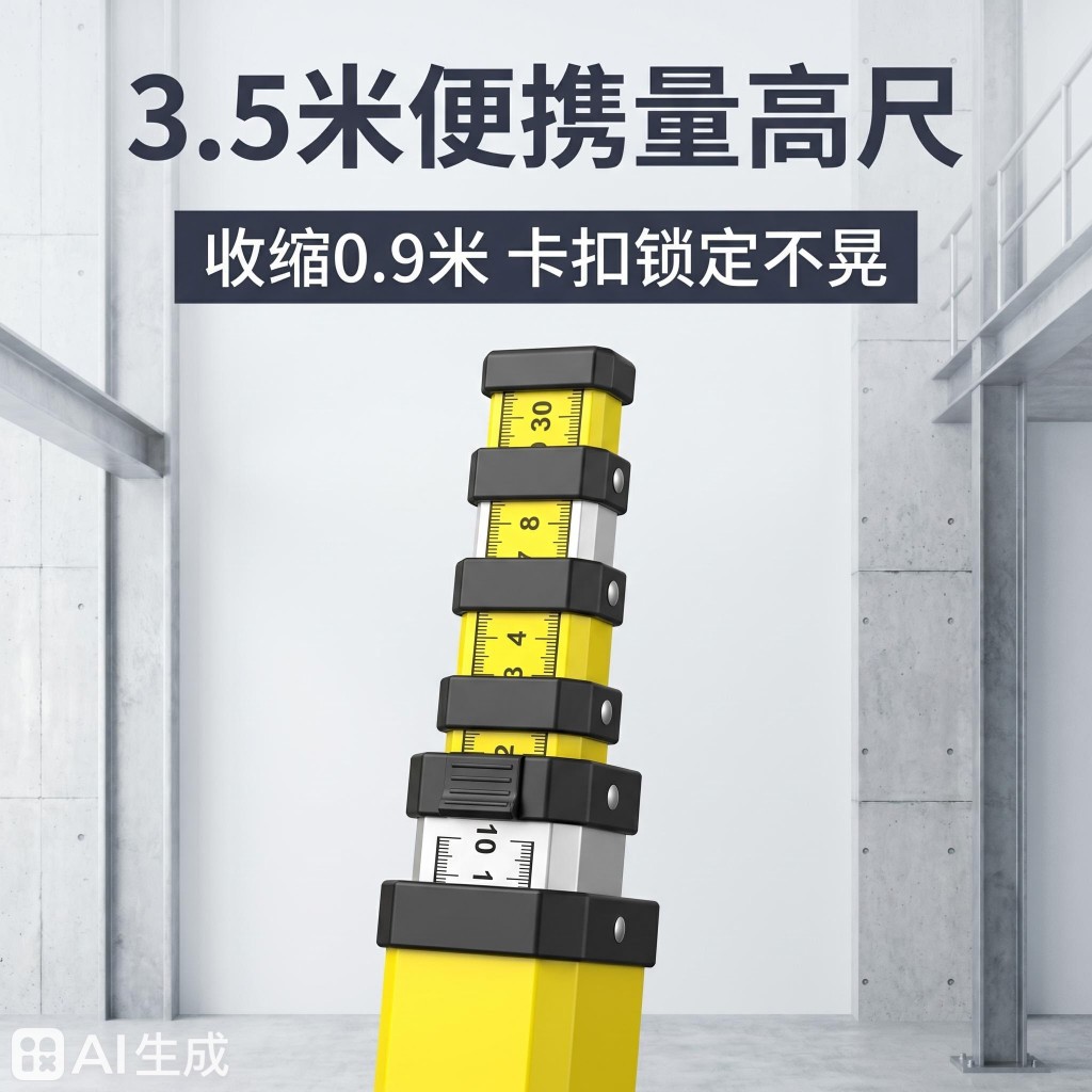 倒尺5米铝合金内高尺扫平仪用塔尺室内整装用尺