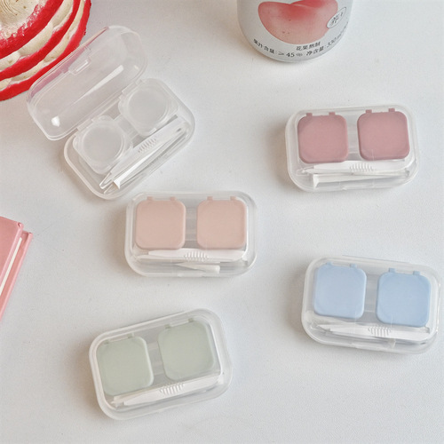 Color Contact Lens Care Box Single Cup Type Large Capacity Flip Top Double Box Portable Storage Contact Lens Companion Box
