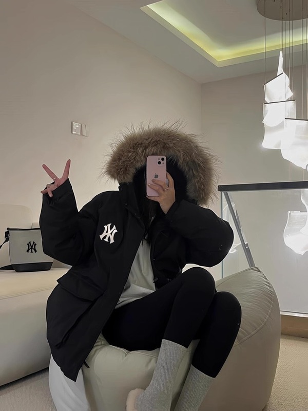 MLB羽绒服男女25秋新款NY复古防水防泼水工装风鹅绒外套|undefined