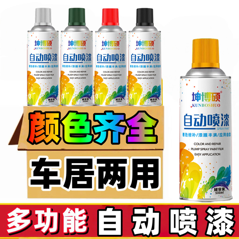 Wholesale Self-Painting Hand Spray Paint Car Furniture Wood Paint Varnish Anti-Rust Black and White Graffiti Household Metal Paint