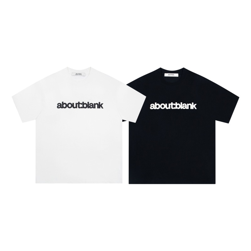 2025年夏イギリスの小衆潮牌about: ブランクプリント文字丸襟ゆるいカップル半袖tシャツ|undefined