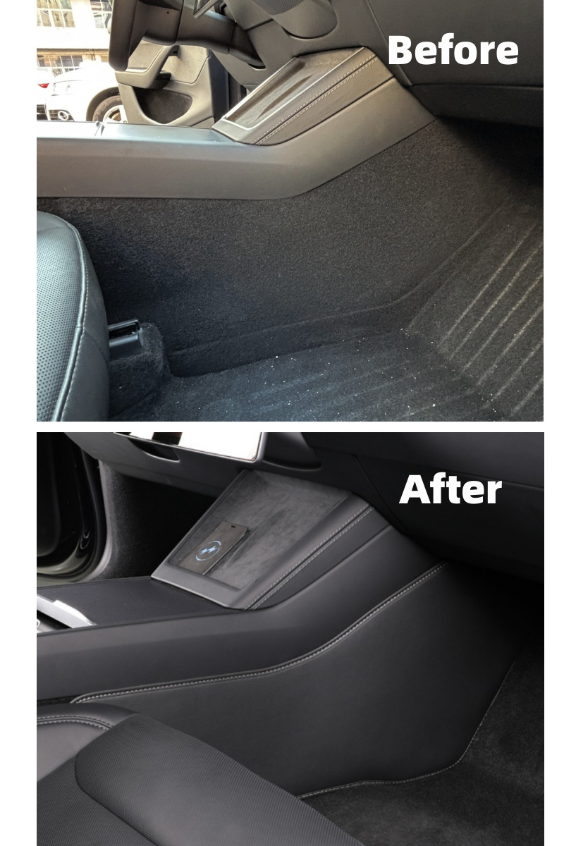 Cross-border applicable updated version of Model Y center console side panels with full-coverage suede protection and anti-kick mats for Tesla interior
