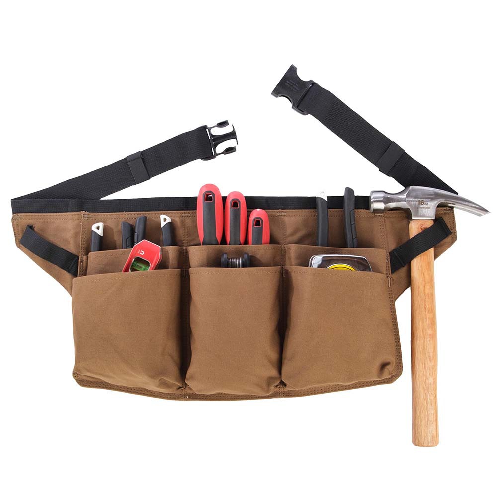 定 制户外帆布腰包收纳袋便携式多功能双层储物袋野营耐磨维修包