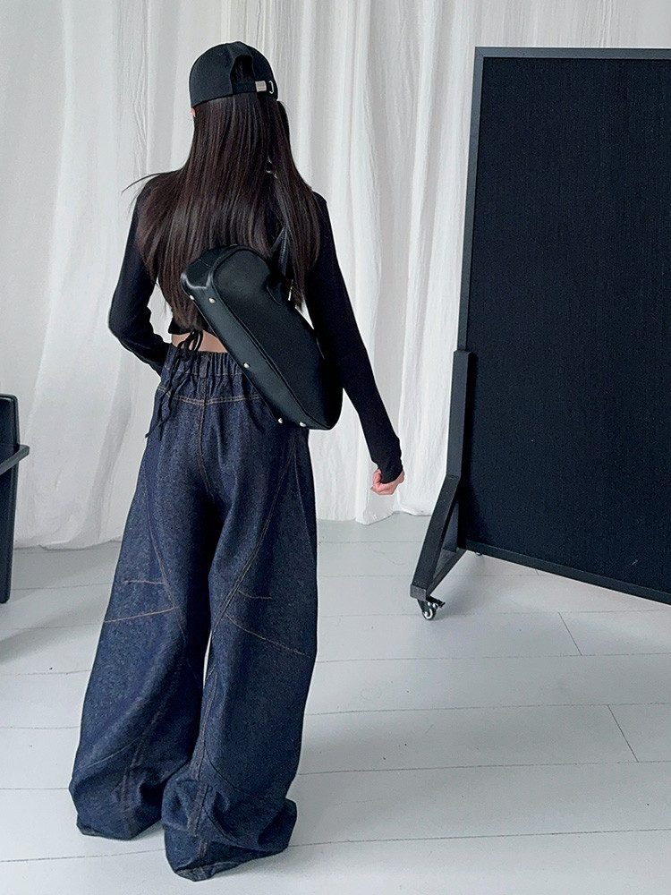 Men's Clothing Buttoned Scimitar Jeans Vintage Button-Fly Curved Hem Jeans For Kids - Soft Denim Stretch Comfort Fit (120-170cm, Unisex)_mkmklike.com