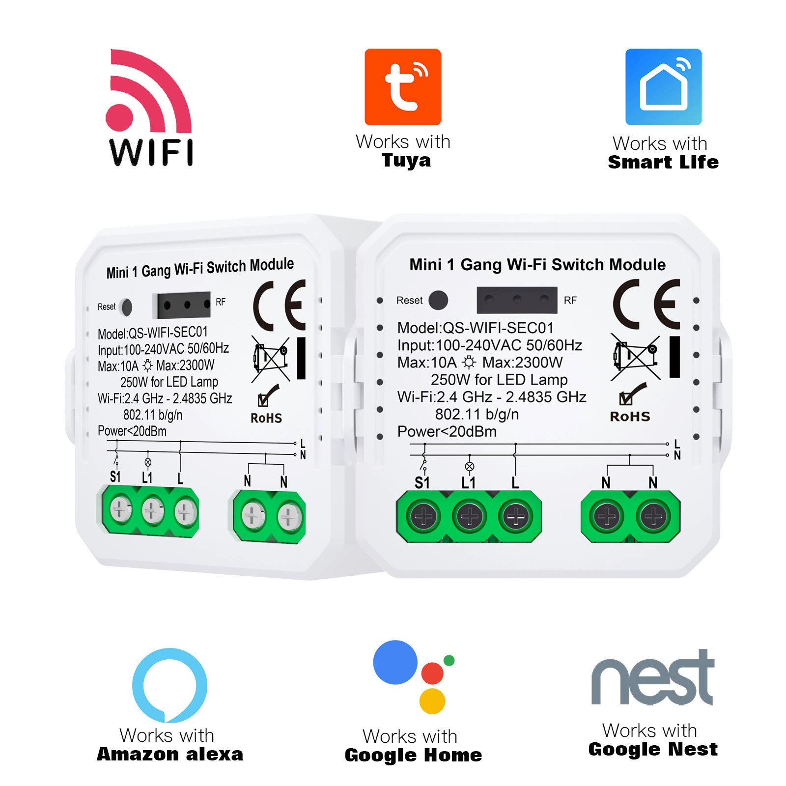 WIFI Pass SEC-ECC Умная розетка граффити 1-2 дороги/шторы, может расширять RF DIY модуль