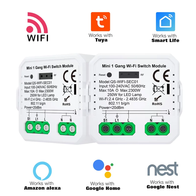 WIFI Pass SEC-ECC Умная розетка граффити 1-2 дороги/шторы, может расширять RF DIY модуль