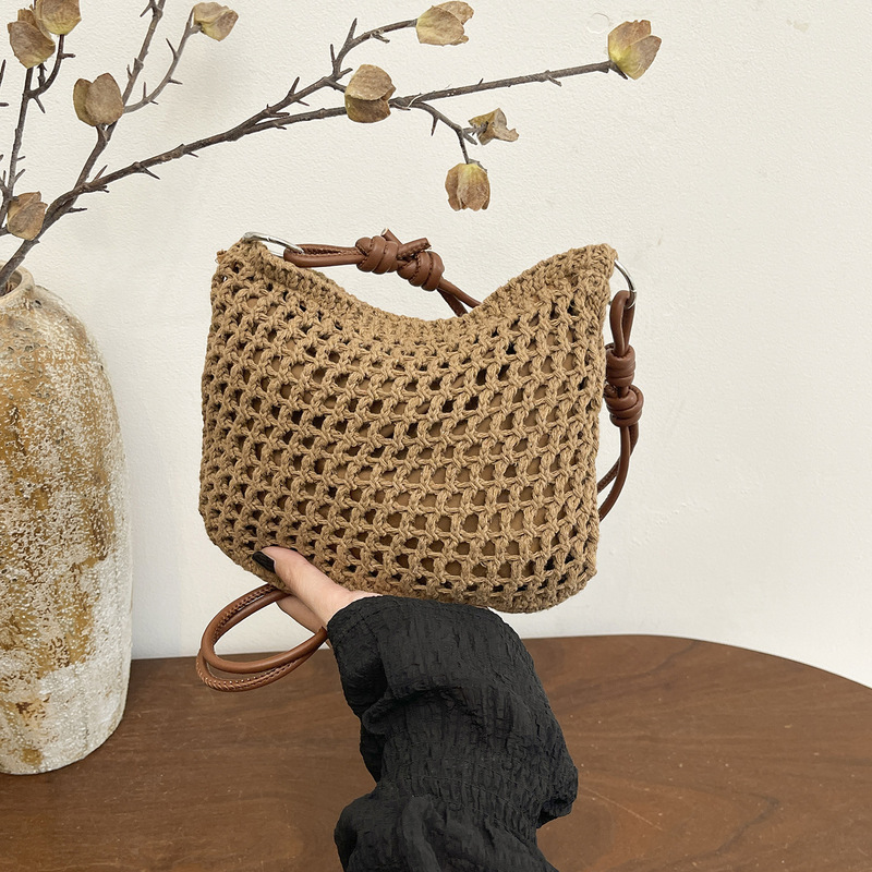 Fresh and Sweet Bow-Knot Crossbody Bag 2026 New Cotton Versatile Woven Bag Summer Seaside Vacation Beach Bag Fresh and Sweet Bow-Knot Crossbody Bag 2026 New Cotton Versatile Woven Bag Summer Seaside Vacation Beach Bag