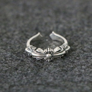 925 Sterling Silver Cross Ring Women's Open Thin Internet Celebration Distinctive Fashionable Finger Ring Thai Silver Simple Couple Ring
