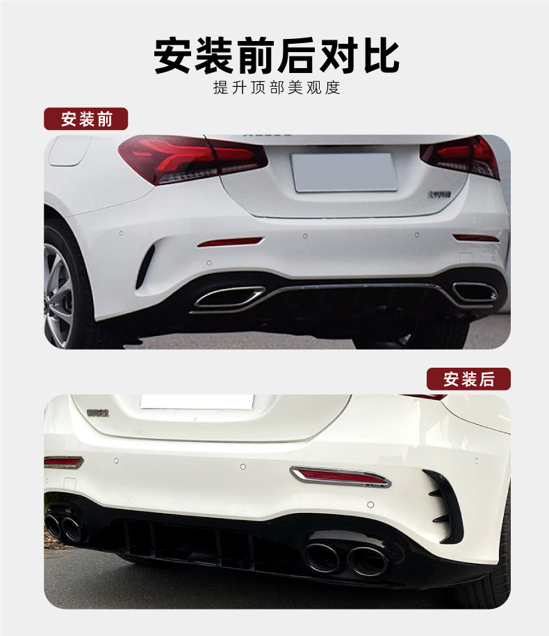 Suitable for Mercedes-Benz a W177 A35 A45 2019+ Hatchback/Sedan Version Rear Lip Tail Lip Tail Throat Kit Modification