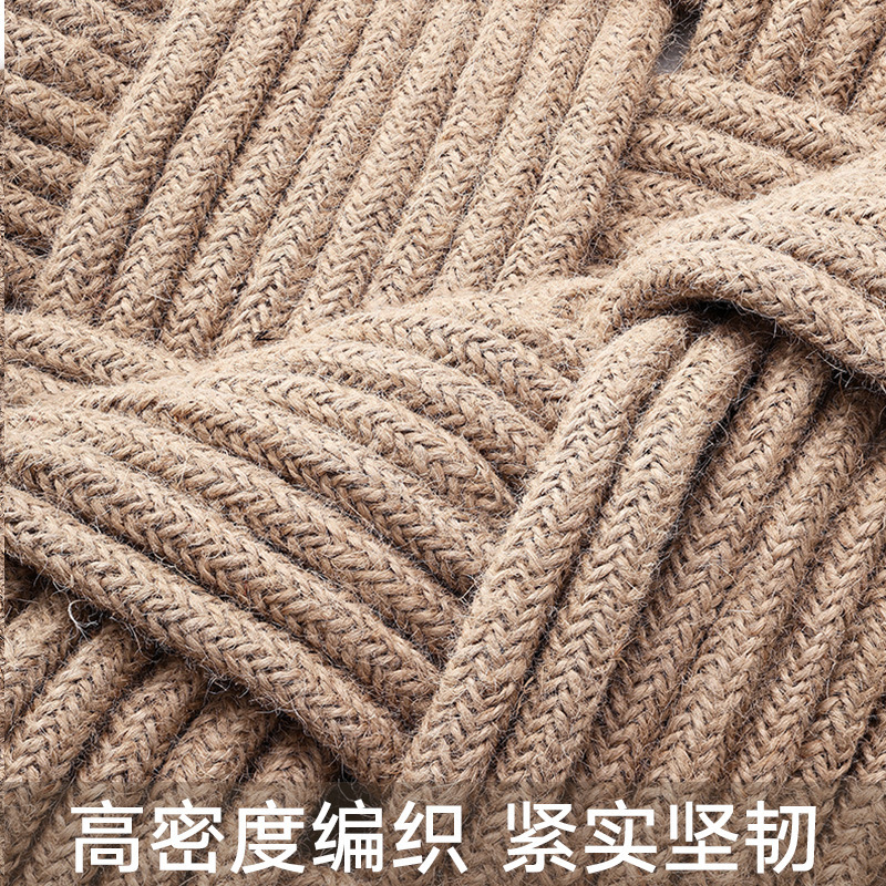 北欧手工黄麻绳编地毯家用民宿卧室玄关加厚垫高级感耐脏除尘脚垫|undefined