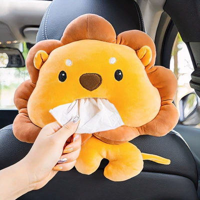 Creative Cartoon Hanging Car Tissue Box, Cute Internet-Famous Car Tissue Holder for Men and Women (Car tissue box/set) - lion-tissue-boxadd-to-favorites-for-expedited-shipping