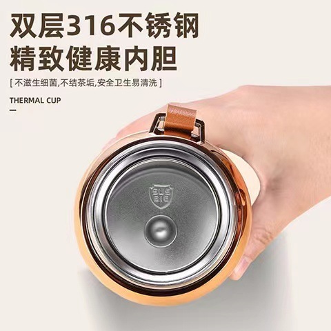 新型保温水筒、316ステンレス製、大容量、屋外用、持ち運び用ストラップ付きスポーツボトル|undefined