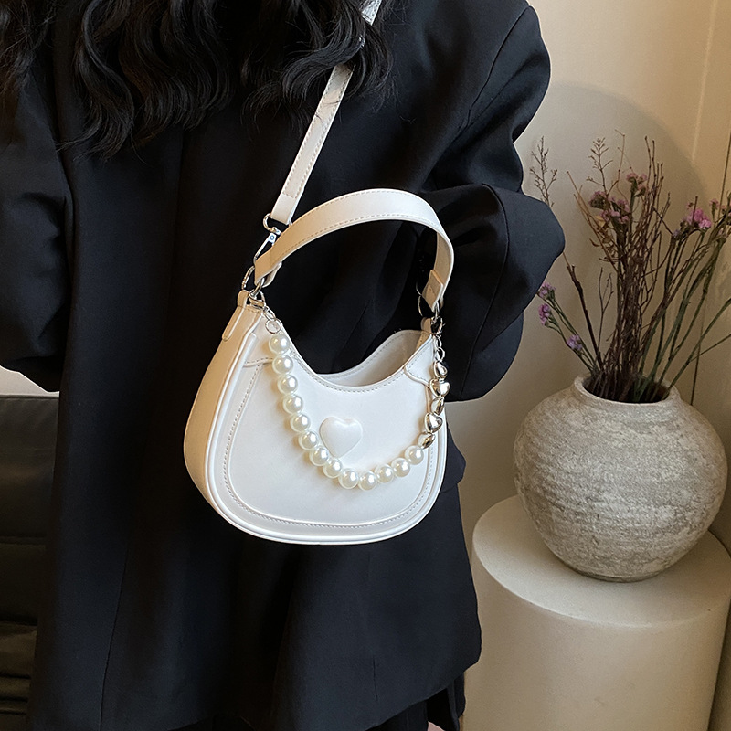 小眾時尚手提珍珠包女韓版簡約小方包2024夏季潮休閒斜挎包