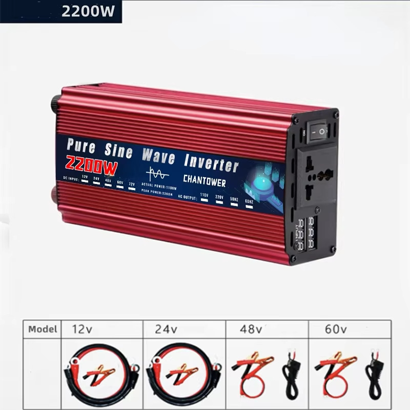 Inversor de Onda Sinusoidal Pura de 4000W/5000W para Automóvil, 12v/24v a 110v/220v, Venta Caliente Transfronteriza de Fábrica