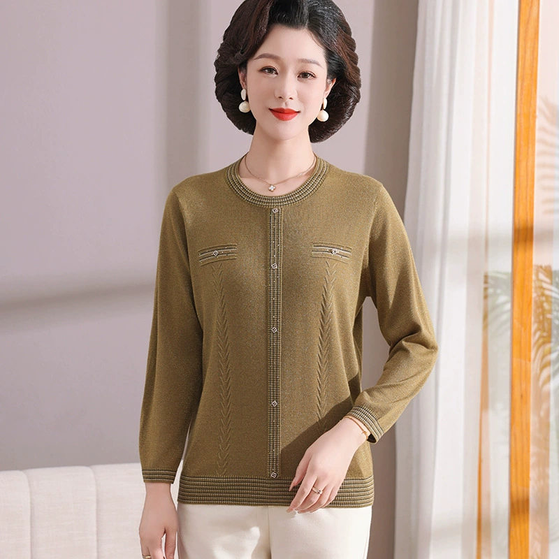 Мода мама одежда весна и осень рубашка с девятью рукавами