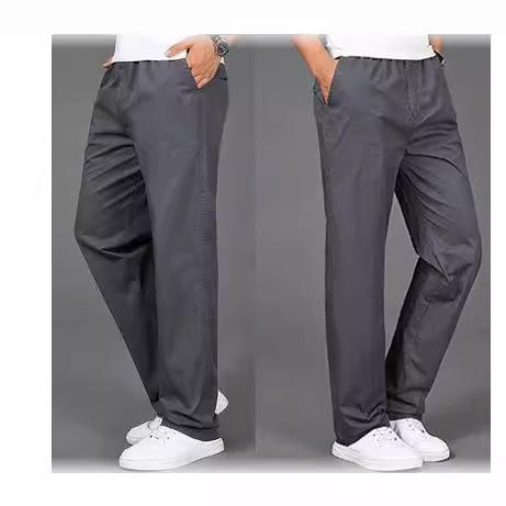 Pantaloni casual da uomo più tuta pantaloni lunghi da uomo larghi di grandi dimensioni versione principale vita elastica_voghion.com