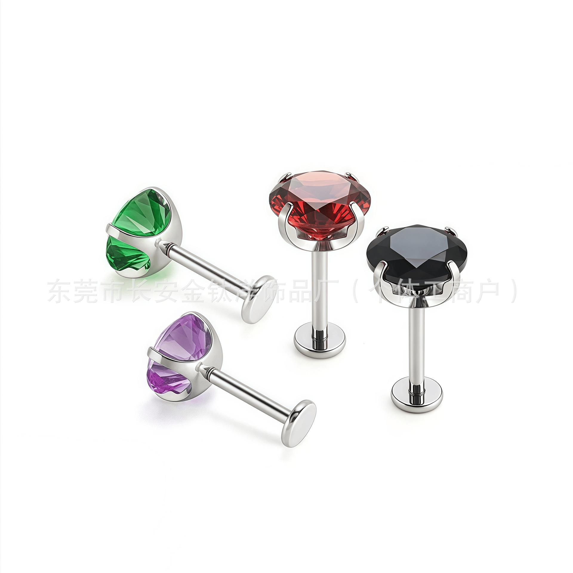 ASTM F136 Titanium Round Bottom Claw with Zircon Ear Bone Nail Lip Nose Nail Earring G23 Titanium Alloy Piercing Jewelry detail image 8