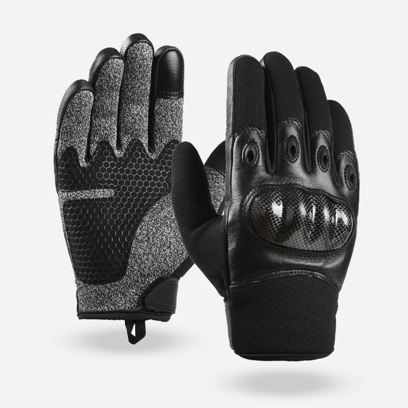 Guantes tácticos de los hombres de piel de oveja anti-corte dedo completo al aire libre Luya lucha pantalla táctil montar motocicleta guantes resistentes al desgaste