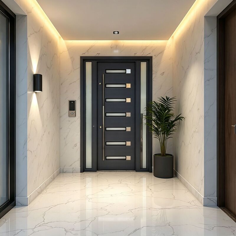 Glass Villa Entrance Double-Door Cast Aluminum Door Courtyard Door Self-Built House Metal Plate Anti-Theft Door Villa