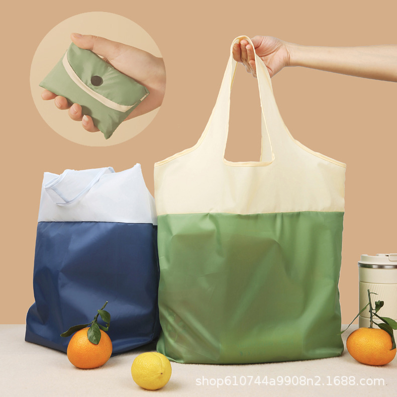 Factory direct renewable polyester folding environmental shopping bag portable large capacity supermarket handbag promotional gifts
