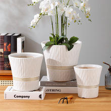 家用陶瓷花盆大口径北欧风格盆栽发财树绿萝君子兰特大号包邮批发