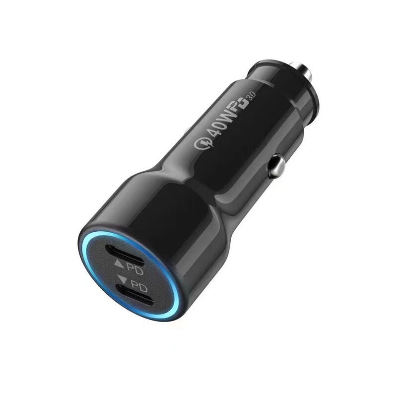 Universal Car Charger Dual Pd40W Dual Type-C Car Charger 60W Car Fast Charging Cigarette Lighter High Power