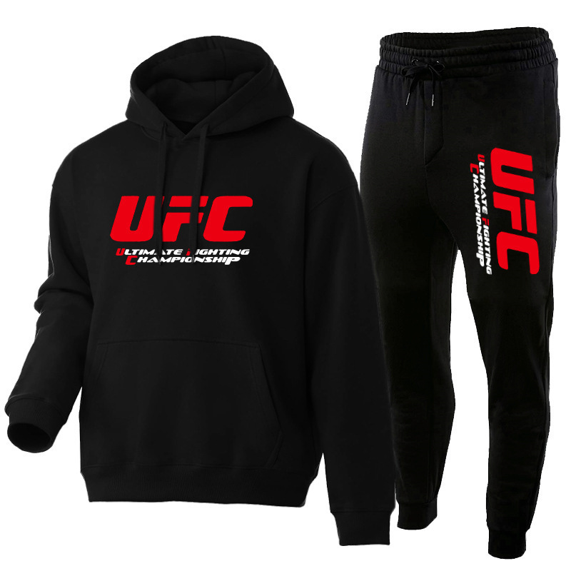 Trendy Casual Suit European and American Mma Sports Ufc Pullover Sweatshirt for Men and Women Autumn and Winter Velvet Sweatshirt and Sweatpants Men's Suit Trendy Casual Suit European and American Mma Sports Ufc Pullover Sweatshirt for Men and Women Autumn and Winter Velvet Sweatshirt and Sweatpants Men's Suit