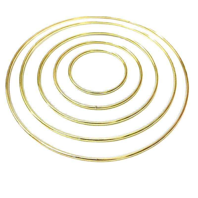 Exposición óptica accesorios anillo de hierro colector de sueños material de metal tamaños múltiples anillo grande bobina de corte de alambre