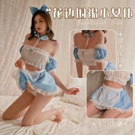暖床小女仆露臀抹胸制服女佣套装情趣内衣性感露胸可爱洛丽塔