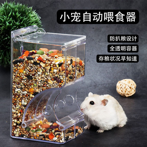 Automatic hamster feeder, hedgehog and squirrel feeding basin, fixed hanging cage, parrot and bird feeding feeder