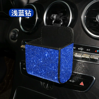 Storage, Multi-Functional Leather Storage – Car storage bag/box - full-diamond-storage-bag-blue-diamond