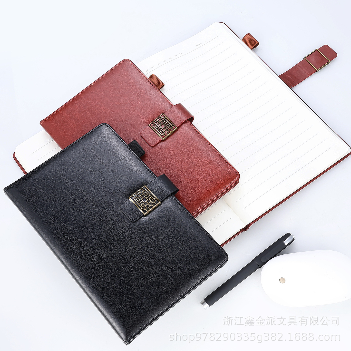 Cuaderno de Jinpai a5 cuaderno de botón magnético puede imprimir LOGO cuaderno de negocios b5 cuaderno de registro de trabajo cuaderno de diario