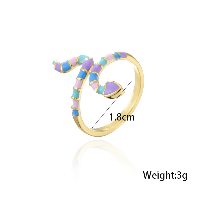 Aogu Cross-border Supply Copper Plating 18k Gold Micro Inlaid Zircon Snake Shape Open Ring Female Personalized Bracelet New Product display picture 16