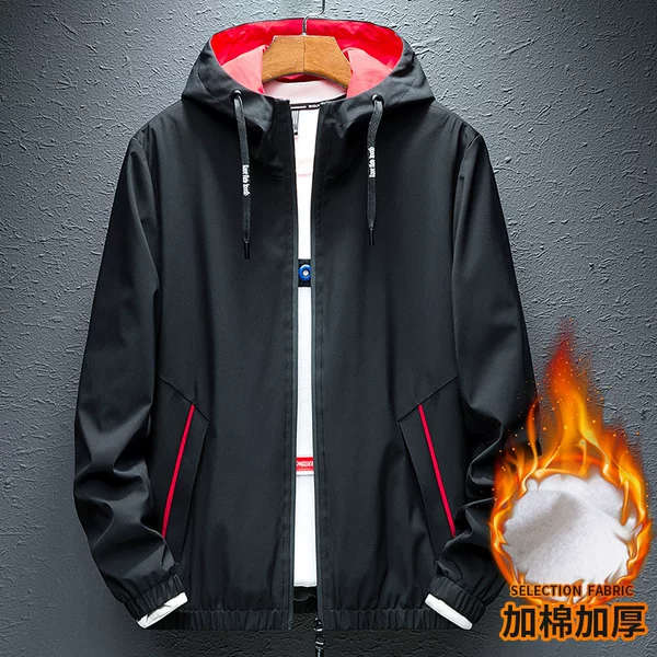 Autumn and Winter Men's Fashionable Casual Sports Jacket Men's Hooded Cotton Thickened Sweater Printable Clothes