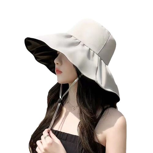 Summer New Black Rubber Sun Hat for Outdoor Travel, Foldable and Shapable Brimmed Fisherman Hat for Unisex