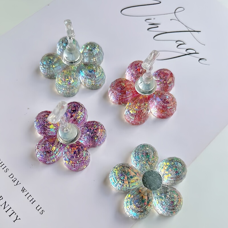 Nail Art Practice Base Ins Style Colorful Flower Sequin Nail Holder Practice Stand Fake Nail Holder Fixing Tool Nail Art Practice Base Ins Style Colorful Flower Sequin Nail Holder Practice Stand Fake Nail Holder Fixing Tool